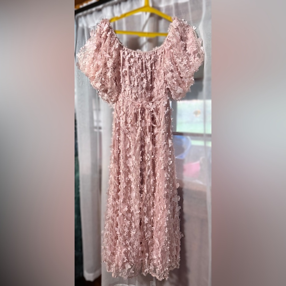 Floral Lace Pink Midi/Maxi Dress